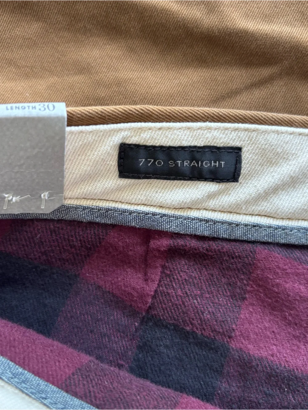 J. Crew 770 Straight-Fit Flannel-Lined Cabin Pant-Brown/Tan-Men's Size 36x30-NWT